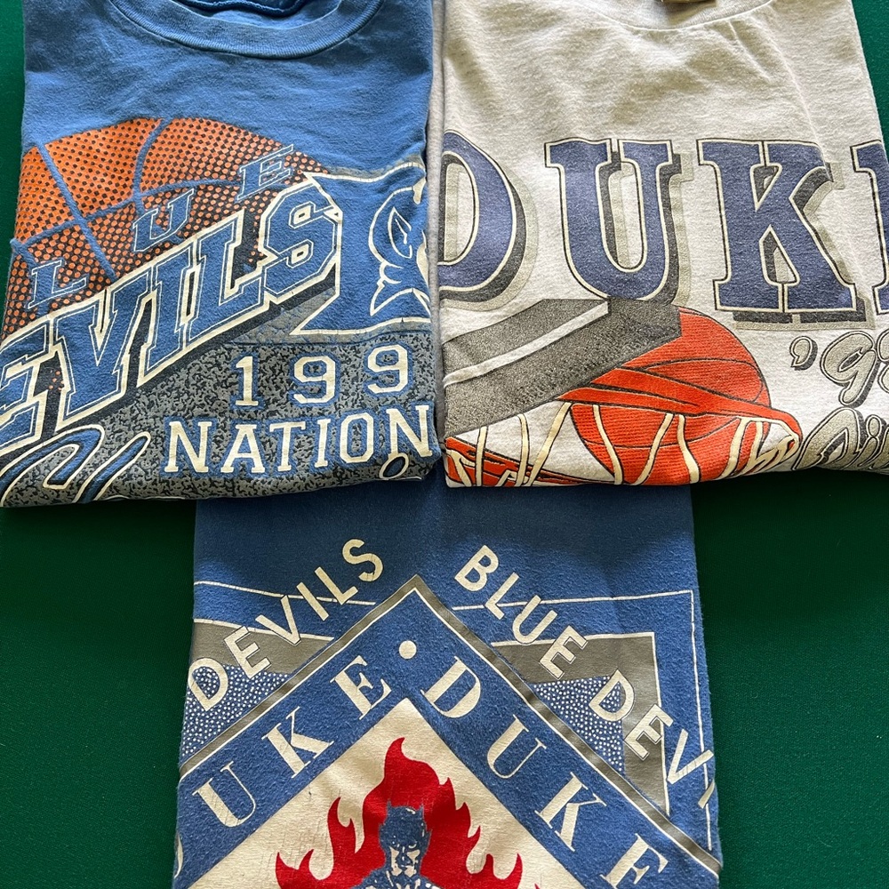3 Duke Blue Devils 90s T-Shirts rare vintage